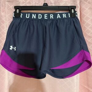 Under Armour Women's Dark Blue and Magenta Athletic Shorts